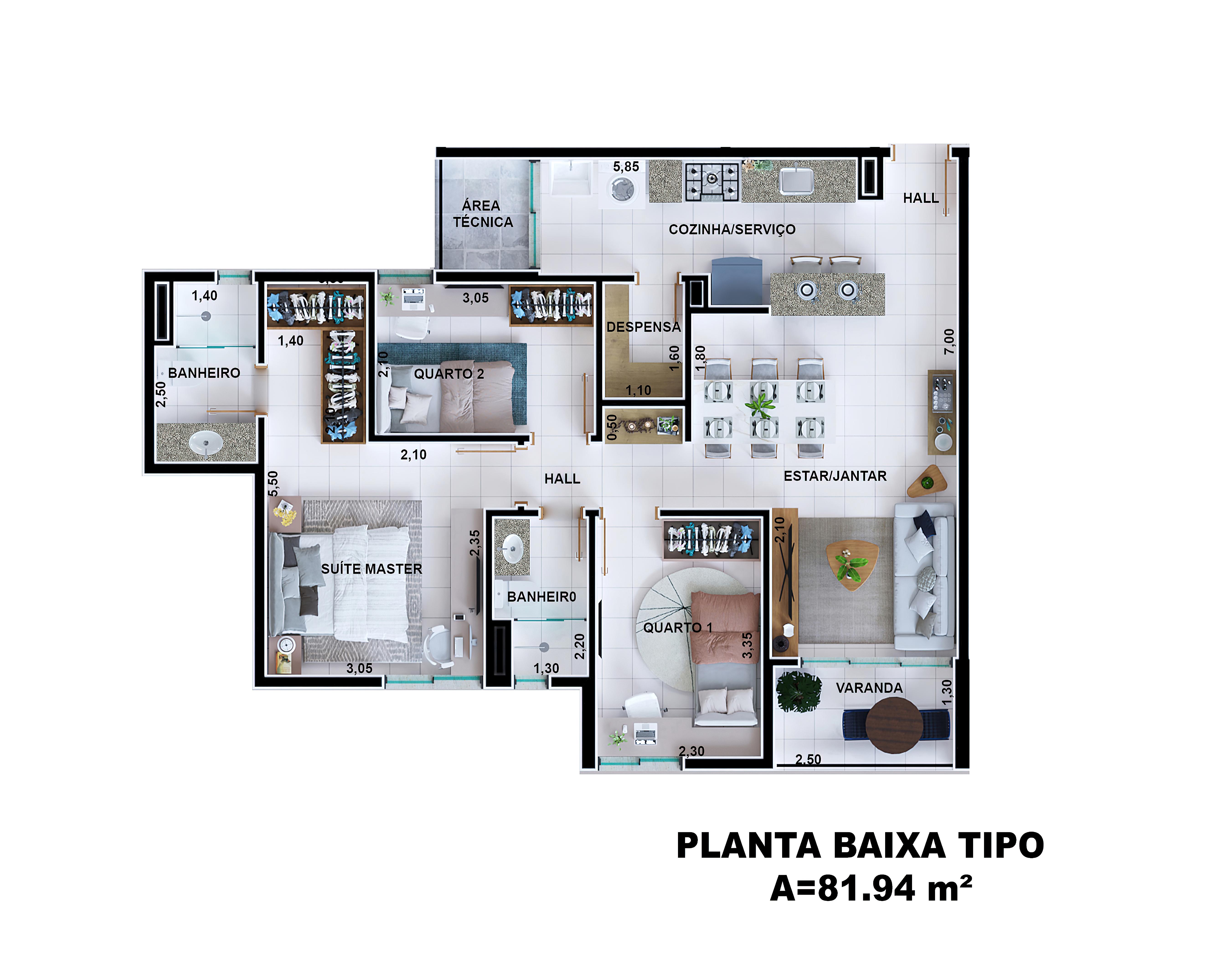 Apartamento à venda com 3 quartos, 81m² - Foto 7